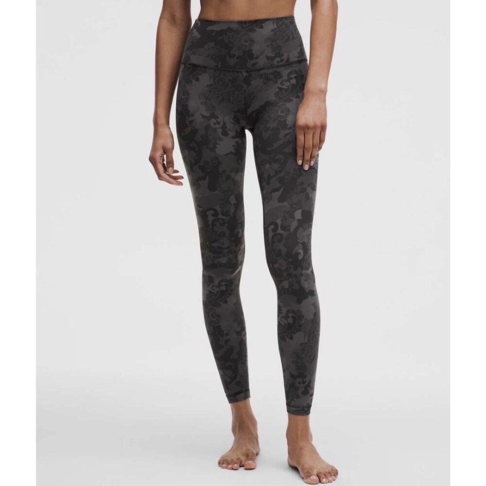 Lululemon Align High-Rise Pant 28" /Heritage Lace Black Multi / Sz 14-LW5EXXS